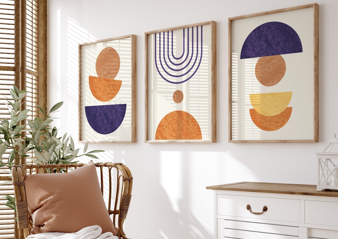 Boho Prints Set of 3, Neutral Modern Wall Art Set, Boho Art Decor ...