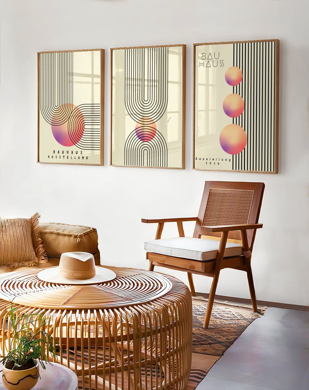 Bauhaus Printable Poster Set of 2 - Mid Century Modern Print Set ...