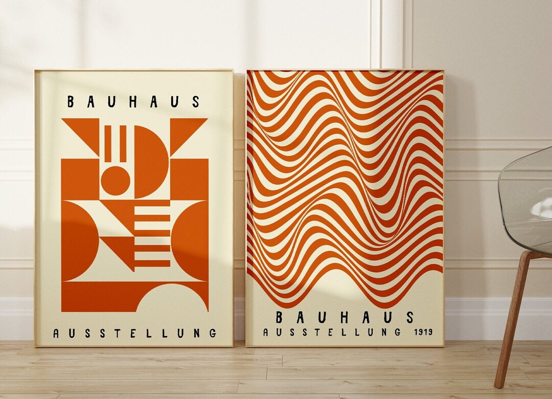 Bauhaus Printable Poster Set of 2 Mid Century Modern Print - Etsy Australia