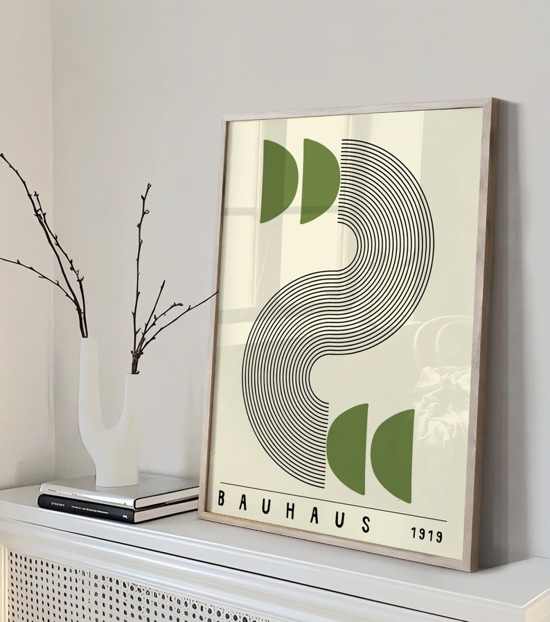 Bauhaus Printable Poster Set of 2 Mid Century Modern Print - Etsy