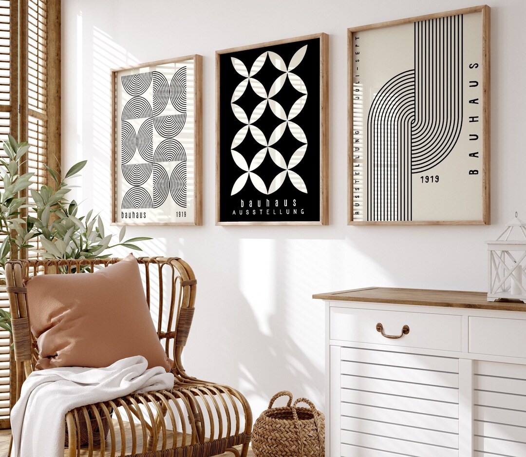 Bauhaus Set of 3 Bauhaus Wall Art Printable Geometric Art Bauhaus ...