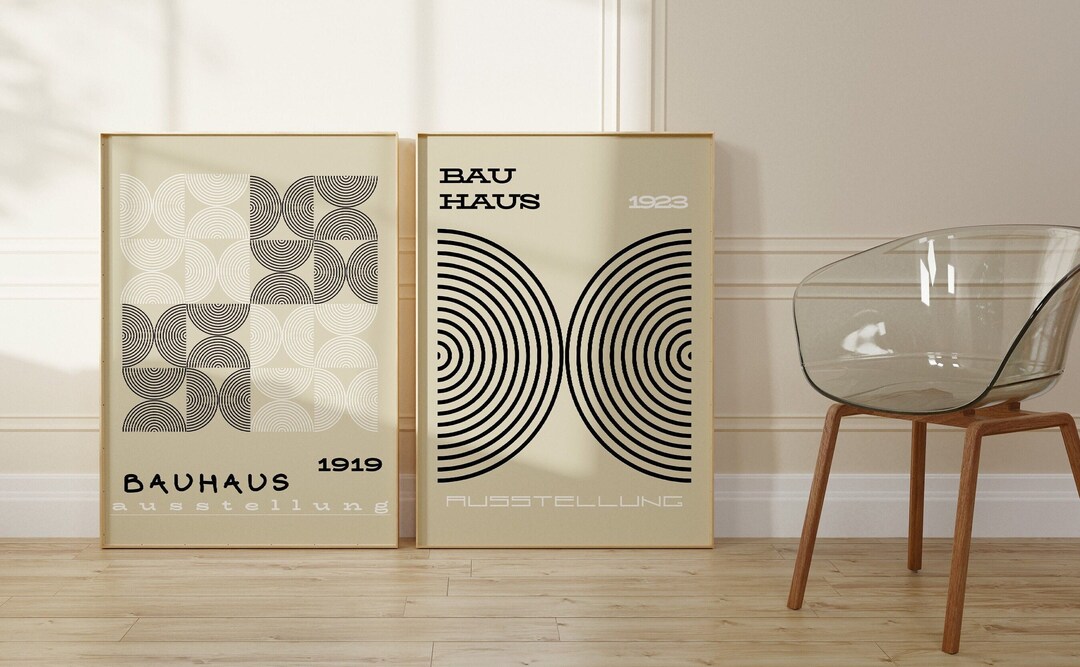 Bauhaus Exhibition Poster Set: Geometric Abstract Art (digital Download ...