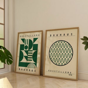 Bauhaus Printable Poster Set of 2 Mid Century Modern Print Set Digital ...