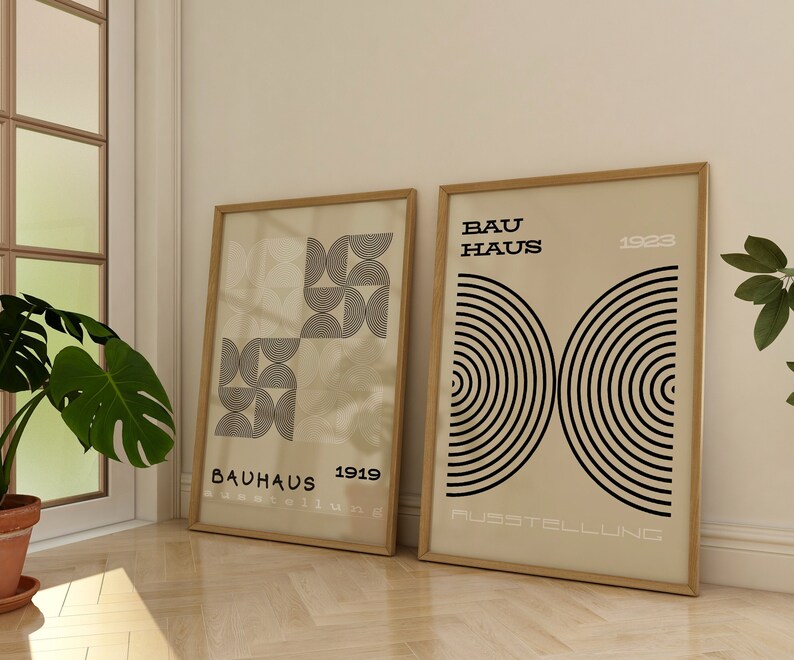 Bauhaus Exhibition Poster Set: Geometric Abstract Art (digital Download ...