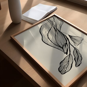 Minimalistische Linien Kunst, Neutral Beige Druck, digitaler Download, Beige druckbare Kunst, abstrakte Linie Zeichnung Druck, minimalistisches Poster