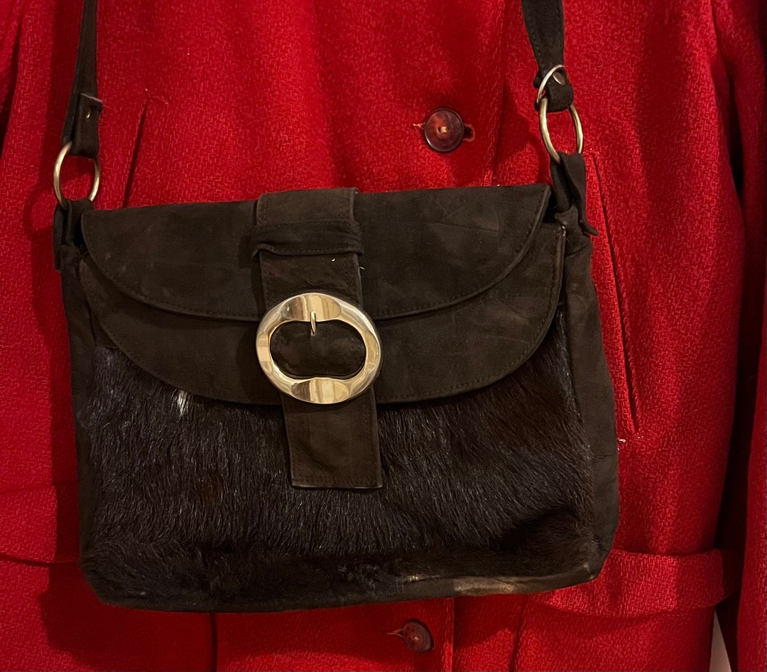 Vintage Cow Calf Leather / Fur Handbag. Etsy