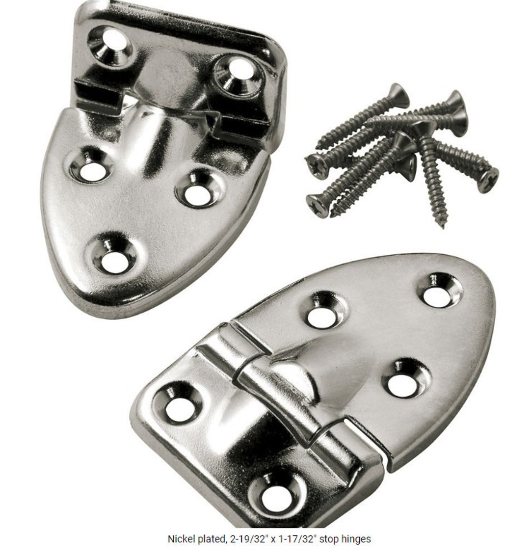 90 Degree Large Trunk Stop Hinges Nickel Plated Etsy