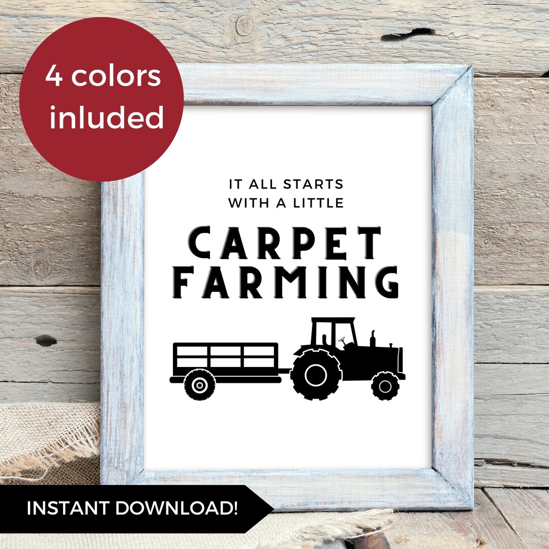 Carpet Farming 8.5x11 Digital Download Wall Art Farm Kid Wall Art