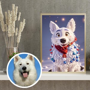 Funny Cartoon Pet Portrait, Christmas Pet Portrait, Custom Pet Portrait, Funny Cartoon Dog Portrait, Personalized Pet Portrait