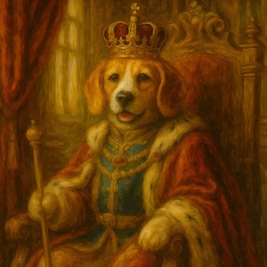 Royal Pet Portrait, Custom Renaissance Pet Portrait, Dog Art Regal Pet Portrait, King Queen Pet Costume, Couple Portrait Pet