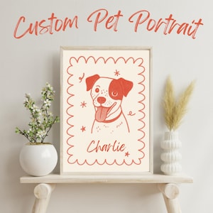 Custom Badly Drawn Pet Portrait, Personalized Dog Portrait, Funny Pet Art, Cat Lover Gift, Dog Lover Gift, Painted Pet Portrait