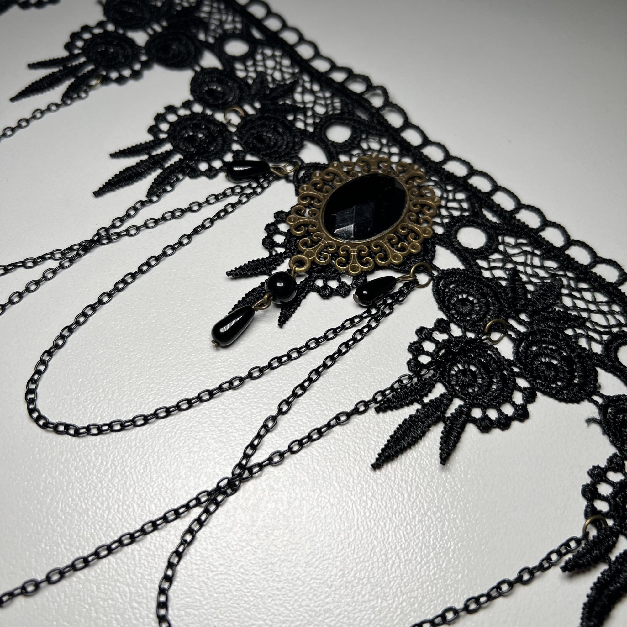 Gothic Lace Choker Necklace, Victorian Style Black Statement Jewelry - Etsy