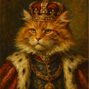 Custom Renaissance Pet Portrait: Regal Cat or Dog Art
