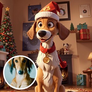 Digital Custom Pet Portrait, Cartoon Portrait, Christmas Pet Portrait, Custom Pet Portrait, Funny Cartoon Dog Portrait, Pet Portrait Gift