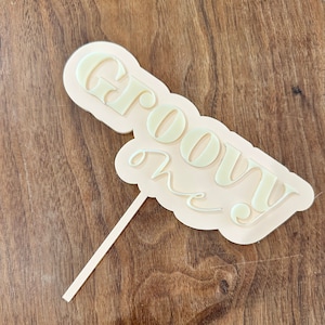 Groovy One Cake Topper FILE, SVG FILE, First birthday cake topper file, Boho cake topper, retro cake topper, 3D wood cake topper