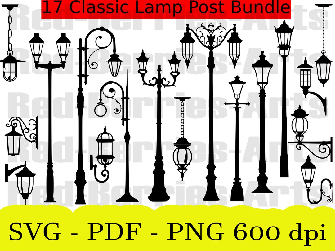 17 Street Lamp Post SVG Bundle Street Lamp Svg Street Lamp Etsy