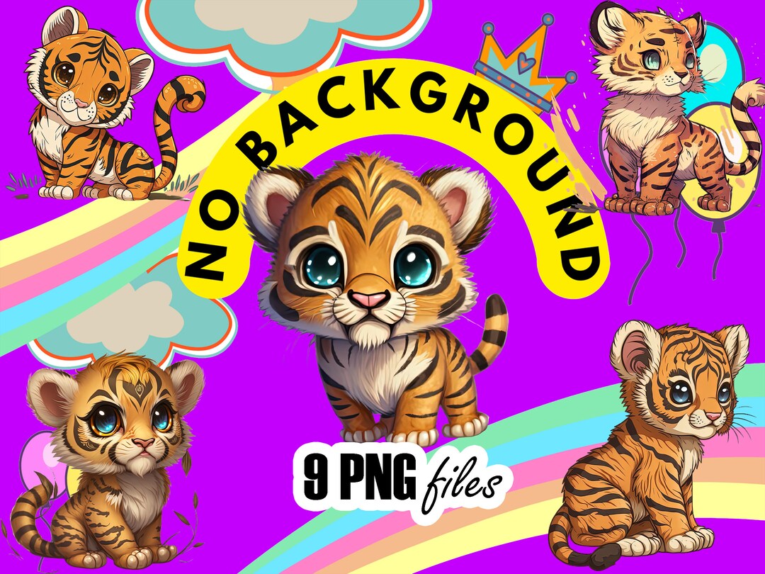 9 PNG Cute Tiger Clip Art Files Printable Art Nursery Decor - Etsy