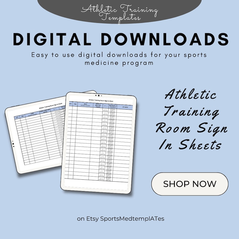 Athletic Training Template Athletic Training Room Sign in Sheets