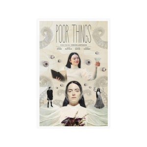 Poor Things Movie Satin Poster Yorgos Lanthimos Emma Stone - Unique Cinema Film Merchandise