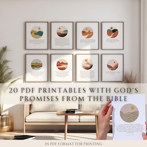 Downloadable Christian minimalist gallery set Bible art poster bundle Godly promises Gods promises printables scripture Christian promise