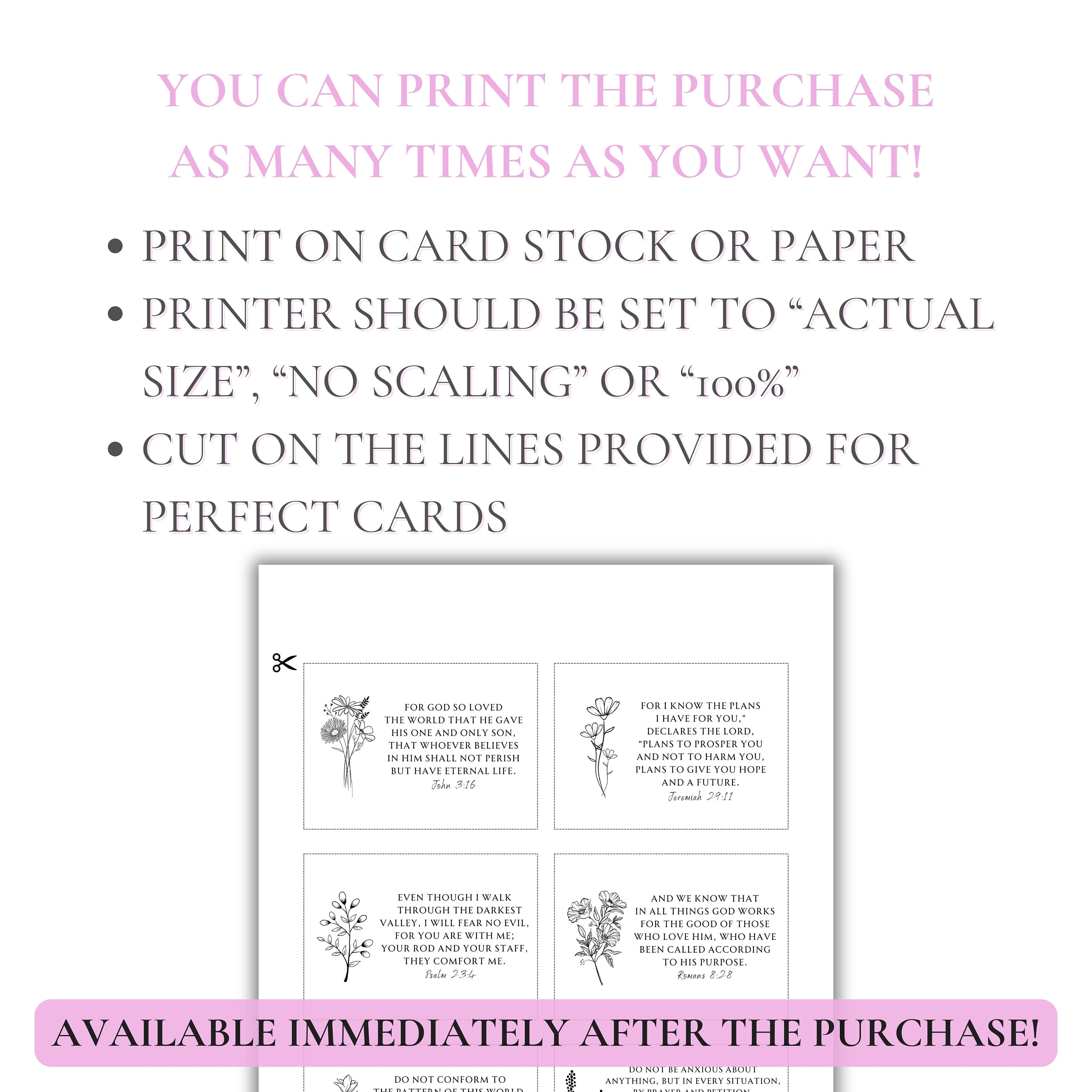 60 Downloadable Bible Cards for Printing With Popular Bible Verses ...