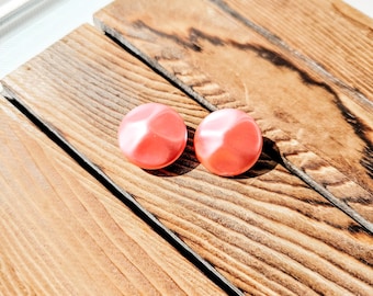Vintage Pink Acrylic Clip-On Earrings | Vintage Jewelry MCM Pink Earrings
