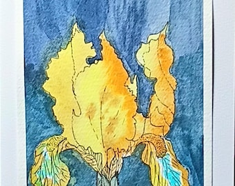 Tarjeta para cualquier ocasión, acuarela original de 5 x 7 pulgadas, Tulipán holandés, con sobre.