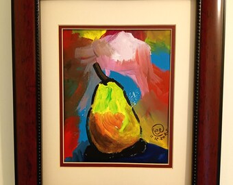 Pintura acrílica abstracta original de William Pear, 23 x 30,5 cm, firmada por el artista, sin enmarcar.