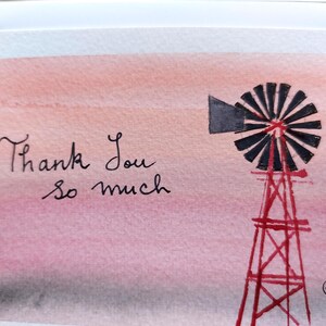 Dankeskarte, blanko für eigene Nachricht, original Aquarell, Künstler signiert, mit Briefumschlag 15 x 12 cm