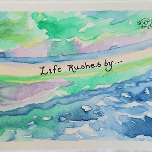 Aanmoedigende, motiverende en inspirerende wenskaart, originele aquarel, Wellington Point, 5 x 7 inch, gesigneerd door kunstenaar