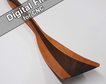 Wok Spatula for CNC - Vectric VCarve, Autodesk Fusion, STL - Digital Files ONLY