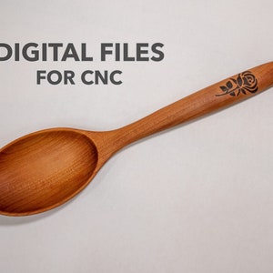 Spoon with Wood Inlay - CNC Plans - Vectric VCarve file, PDF Directions, and STL Model