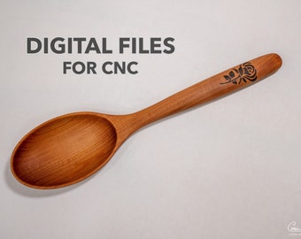 Spoon with Wood Inlay - CNC Plans - Vectric VCarve file, PDF Directions, and STL Model