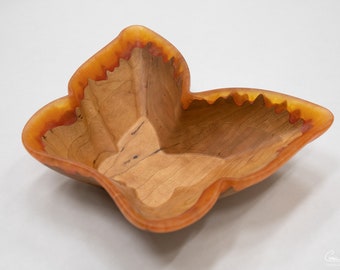 Butterfly Bowl - Cherry Wood Bowl with Lava Shimmer Epoxy - a bowl in the shape of a butterfly!