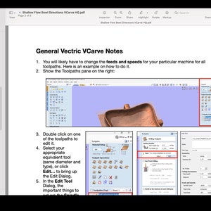 Shallow Flow Bowl CNC Files and Directions / Plans Step by Step Vectric VCarve Version image 8