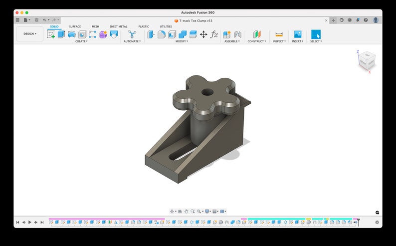 Digital File: Low Profile CNC Toe Clamps for T-Track Hold Downs with Nut Tightener Handle 3D Print with PLA image 10