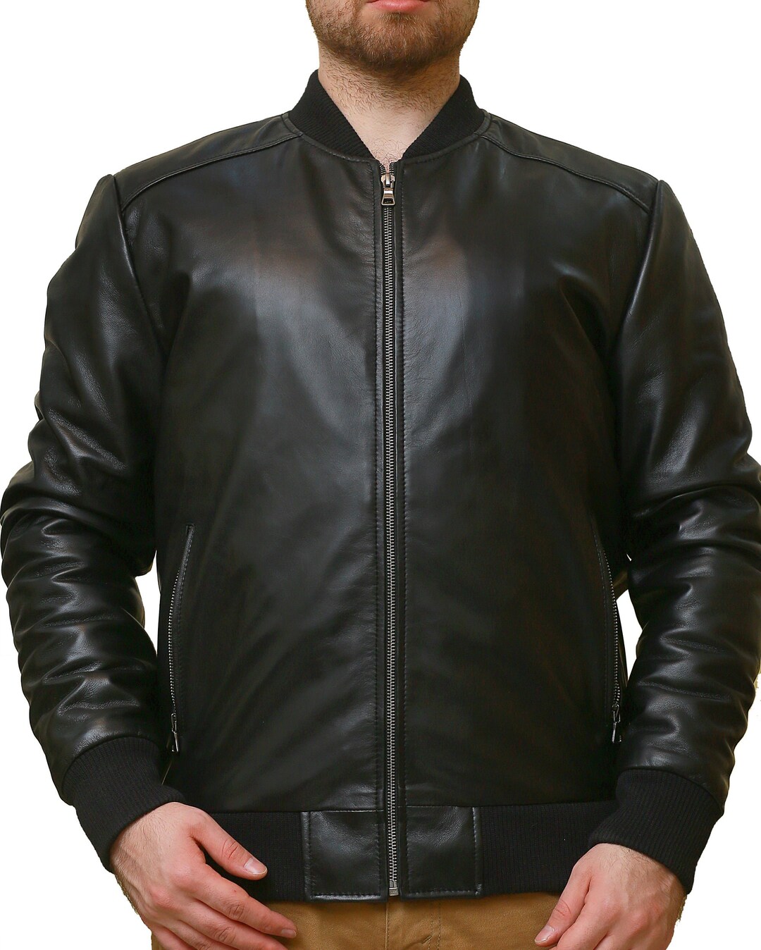 【日本入手困難】Reversible nappa leather jacket ジャケット Men's grey nappa leather jacket with cashmere inner lining