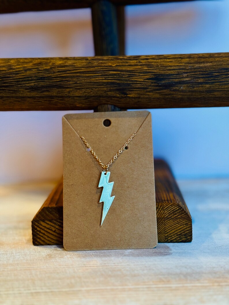 Gold Lightning Bolt Necklace Gold Necklace, Woman's Jewelry Etsy