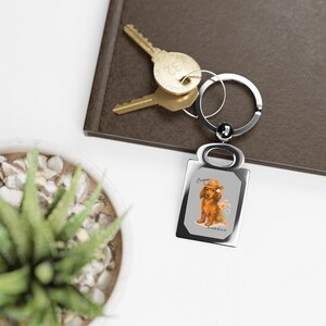 Adorable DachshundPhoto Keyring, Pet Lover Gift, Personalized Keychain, Cute Dog Keyring, Custom Photo Keychain, Unique Pet Memorial