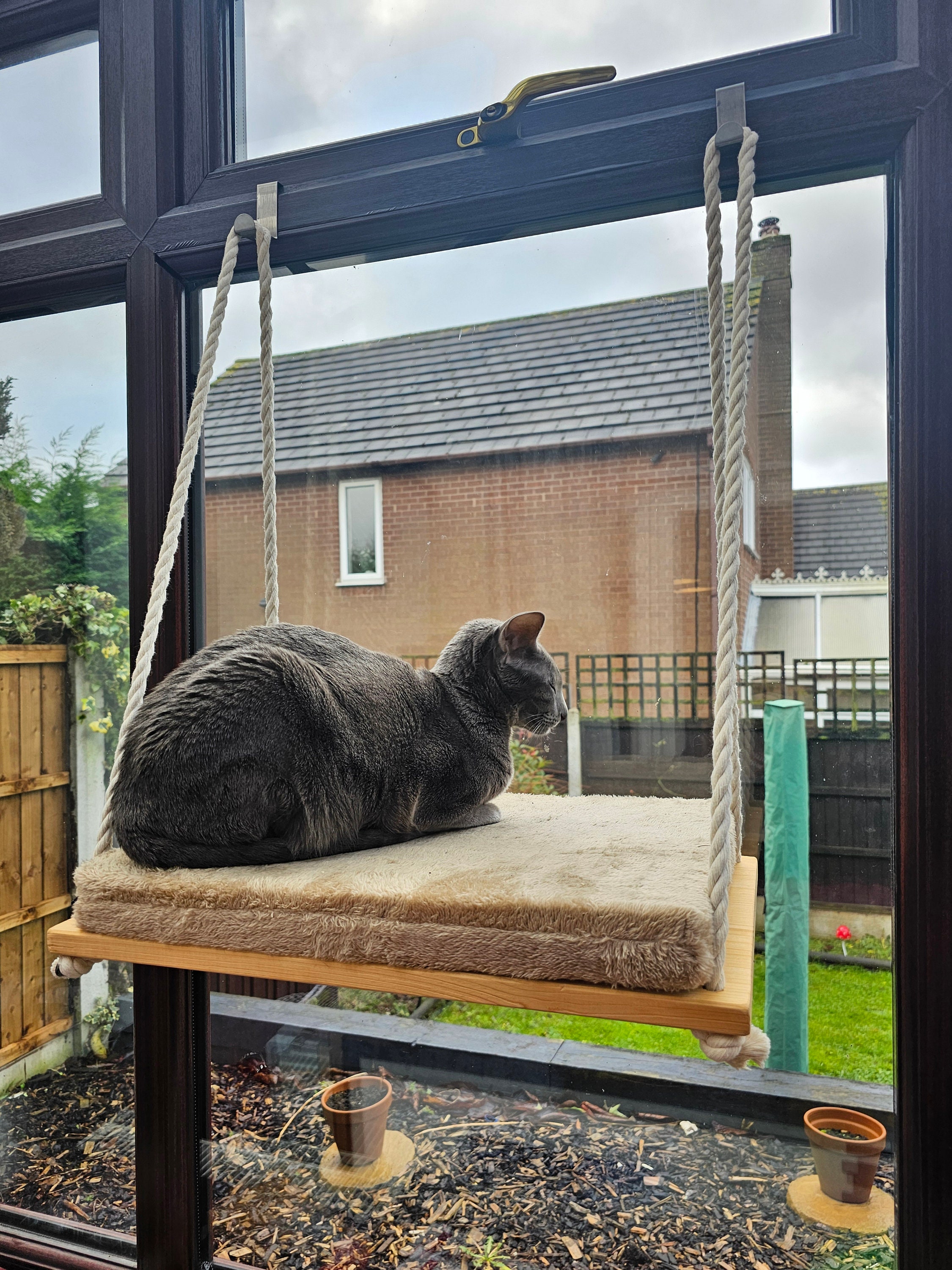 Cat Windows Shelf, Cat Window Shelf, Cat Window Bed From Natural Wood