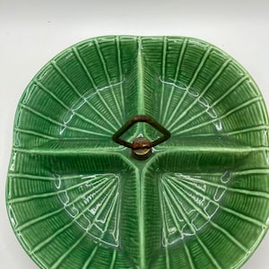 Avocado Green MCM California Pottery Divided Dish