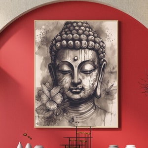 Buddha Poster | Zen Art Printable | Yoga Print | Boho Wall Art Print |Spiritual Artwork | Meditation Buddha