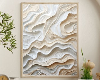 Abstract Texture Wall Art: Neutral White Paint Decor (Digital Download)