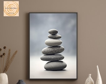 Zen Balancing Stones Print: Mindfulness Photography (Digital Download)