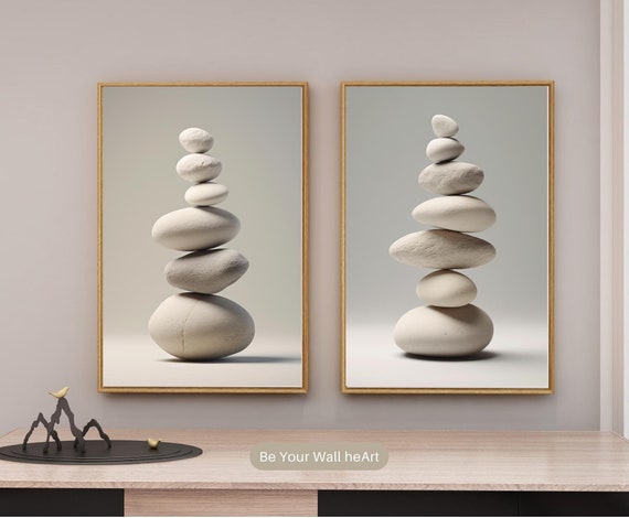 Zen Balancing Stones Print Set: Meditation Wall Art (Instant Download)