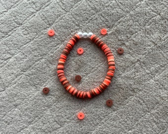 Pumpkin Spice Fall Clay Bead Bracelet