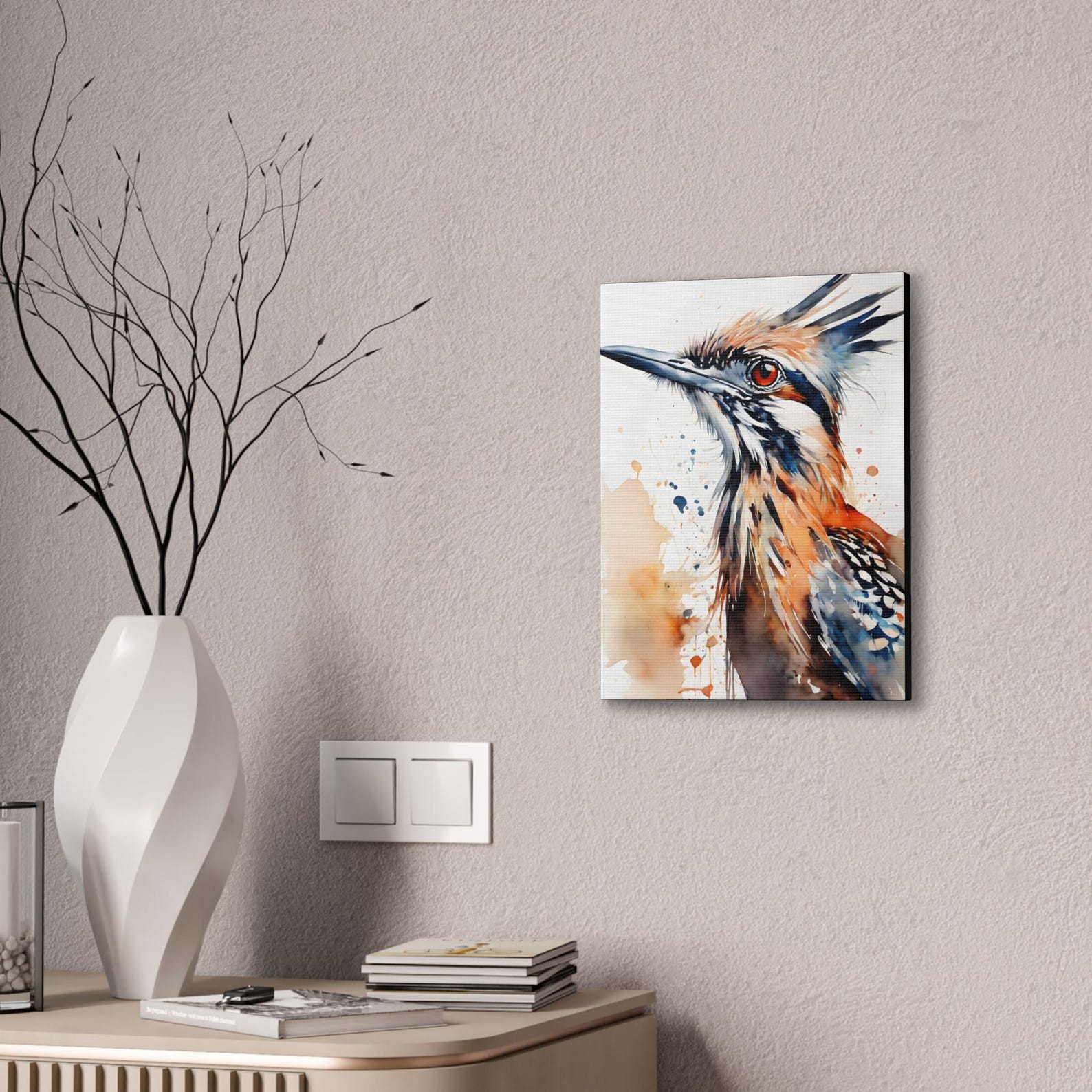 Majestic Desert Roadrunner Watercolor Mojave Sonoran Southwest Western Majestic Desert Roadrunner Watercolor Mojave Sonoran Southwest Western