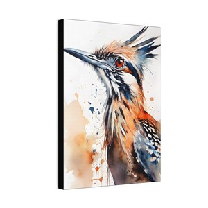 Toile portrait aquarelle Roadrunner