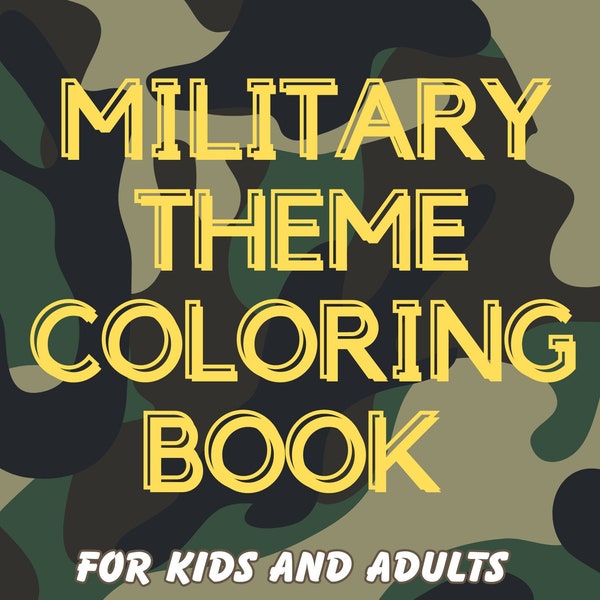 Coloring book 40  pages, KDP coloring book pages, adults, kids, boys, military niches printable, air force, navy, army, equipment, soldiers