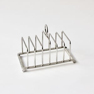 Vintage &#39;Olde Hall&#39; Toast Rack, 6 Slice, Mid Century, Breakfast, Stainless Steel, Made in England, 15/8/11cm